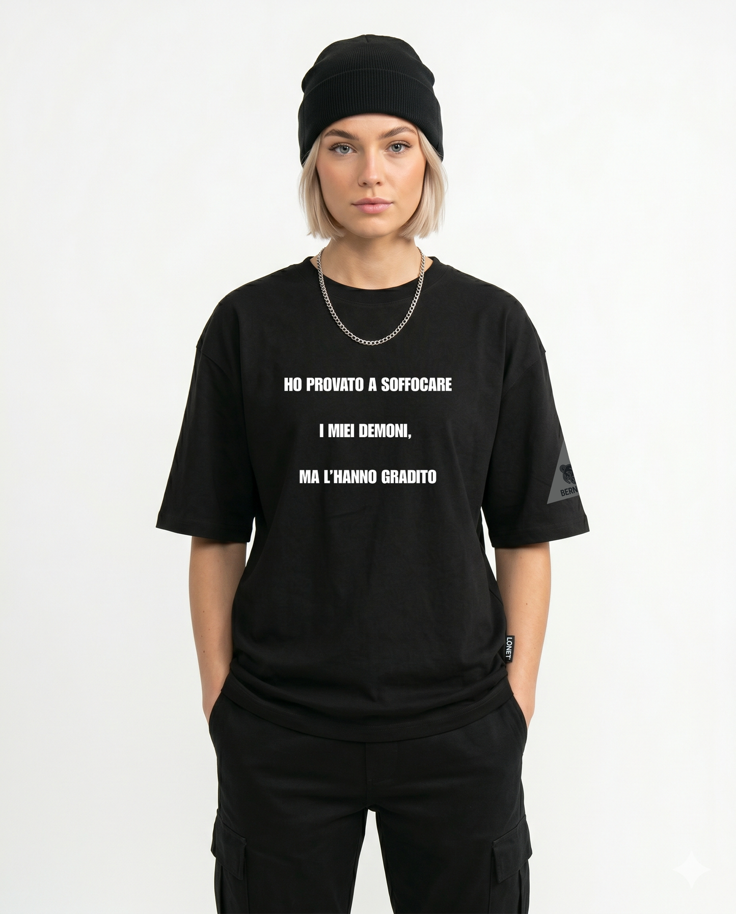 i tried to choke my demons, but they liked it  • white | black • relaxed tee • unisex • in 4 languages